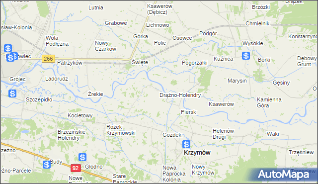 mapa Drążno-Holendry, Drążno-Holendry na mapie Targeo