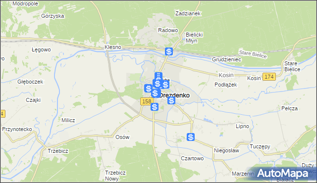 mapa Drezdenko, Drezdenko na mapie Targeo