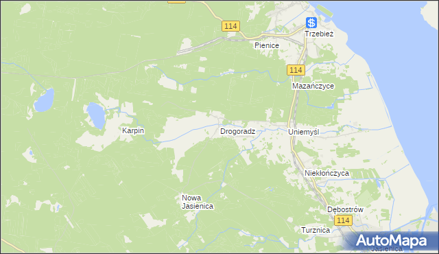 mapa Drogoradz, Drogoradz na mapie Targeo