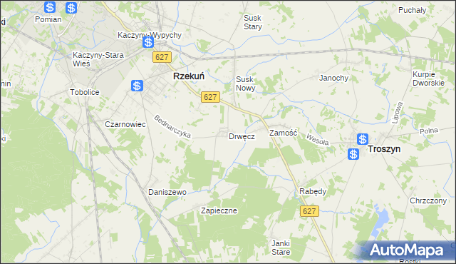 mapa Drwęcz, Drwęcz na mapie Targeo