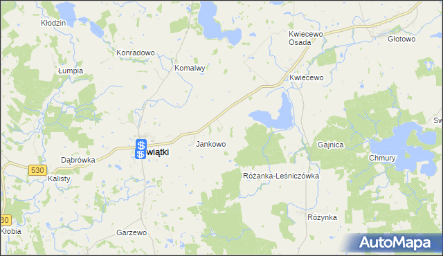 mapa Drzazgi gmina Świątki, Drzazgi gmina Świątki na mapie Targeo