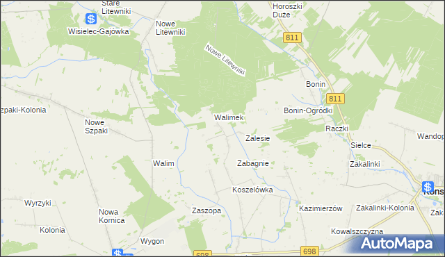 mapa Dubicze gmina Sarnaki, Dubicze gmina Sarnaki na mapie Targeo