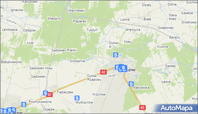 mapa Dylów Szlachecki, Dylów Szlachecki na mapie Targeo