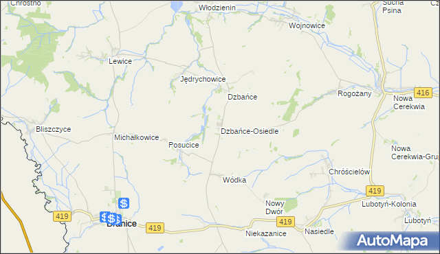 mapa Dzbańce-Osiedle, Dzbańce-Osiedle na mapie Targeo