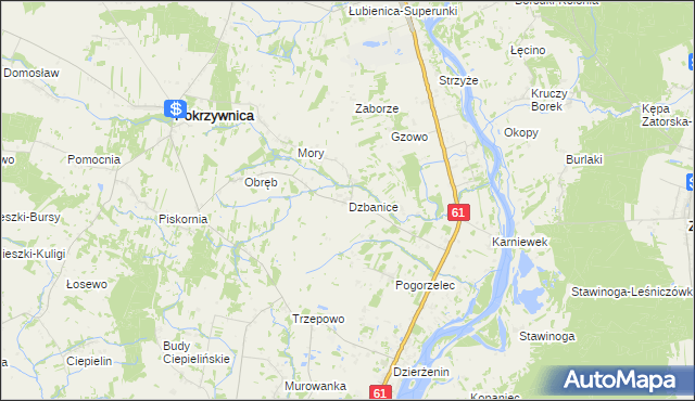 mapa Dzbanice, Dzbanice na mapie Targeo