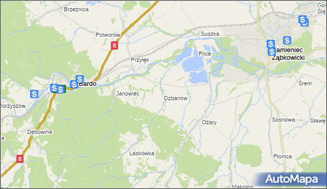 mapa Dzbanów, Dzbanów na mapie Targeo