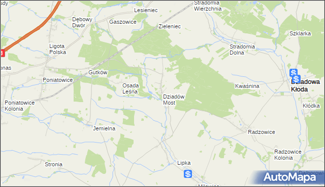 mapa Dziadów Most, Dziadów Most na mapie Targeo