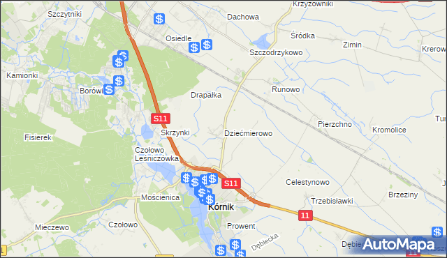 mapa Dziećmierowo, Dziećmierowo na mapie Targeo
