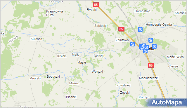 mapa Dzieżki, Dzieżki na mapie Targeo