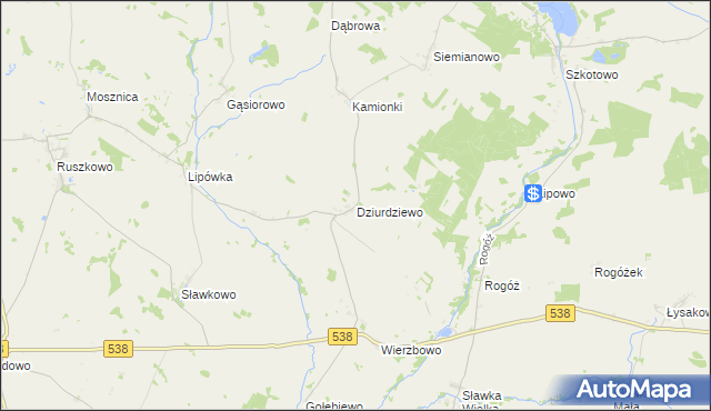 mapa Dziurdziewo, Dziurdziewo na mapie Targeo