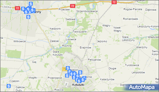 mapa Erazmów, Erazmów na mapie Targeo