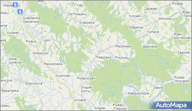 mapa Falejówka, Falejówka na mapie Targeo