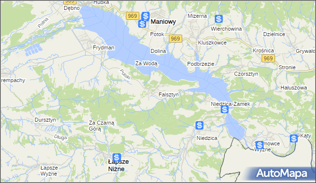 mapa Falsztyn, Falsztyn na mapie Targeo