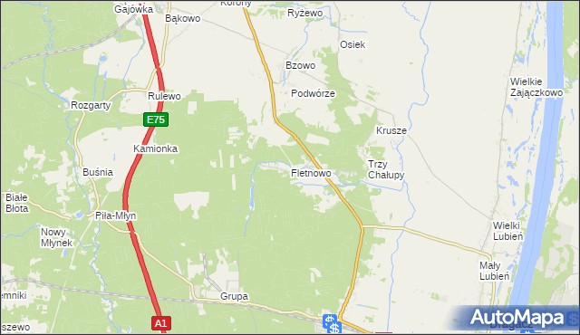 mapa Fletnowo, Fletnowo na mapie Targeo