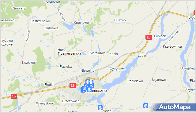 mapa Folusz gmina Trzemeszno, Folusz gmina Trzemeszno na mapie Targeo