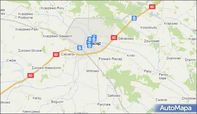 mapa Folwark-Raciąż, Folwark-Raciąż na mapie Targeo