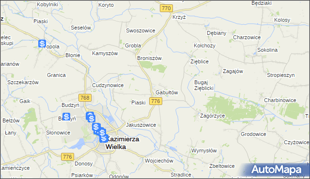 mapa Gabułtów, Gabułtów na mapie Targeo