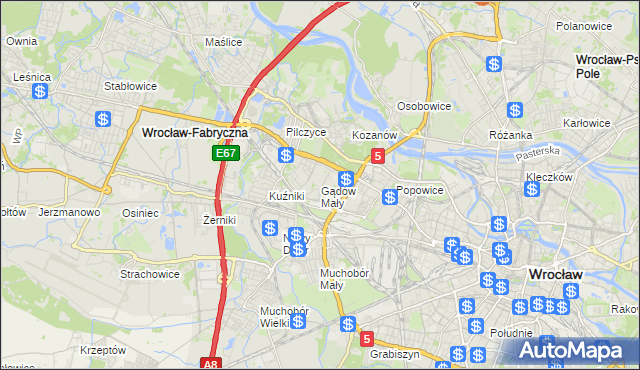 mapa Gądów Mały, Gądów Mały na mapie Targeo