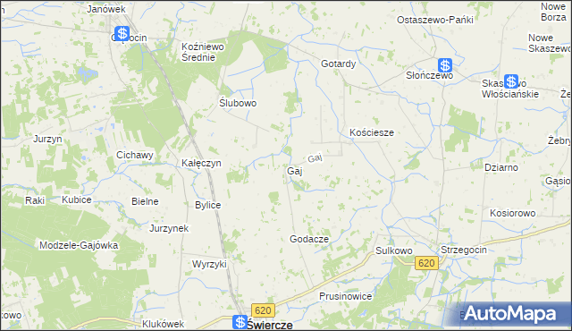 mapa Gaj gmina Świercze, Gaj gmina Świercze na mapie Targeo