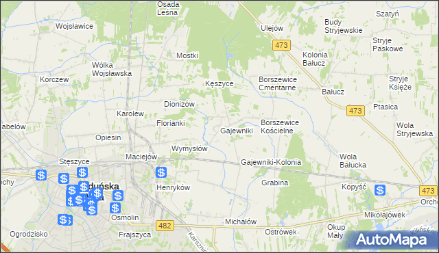 mapa Gajewniki, Gajewniki na mapie Targeo