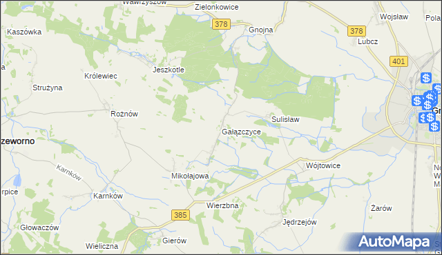 mapa Gałązczyce, Gałązczyce na mapie Targeo