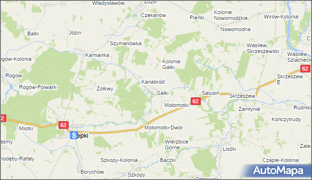 mapa Gałki gmina Repki, Gałki gmina Repki na mapie Targeo