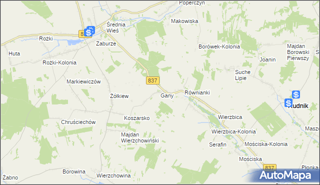 mapa Gany, Gany na mapie Targeo