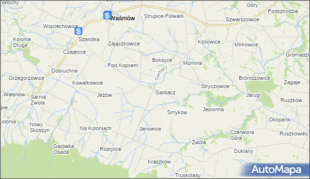 mapa Garbacz, Garbacz na mapie Targeo