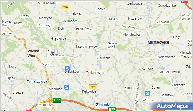 mapa Garliczka, Garliczka na mapie Targeo