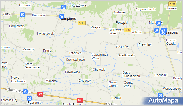 mapa Gawartowa Wola, Gawartowa Wola na mapie Targeo