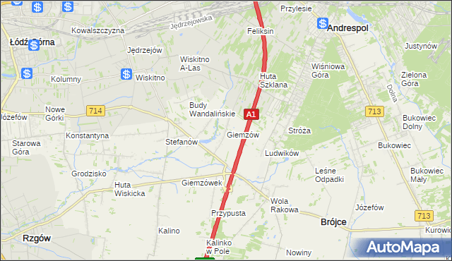 mapa Giemzów, Giemzów na mapie Targeo