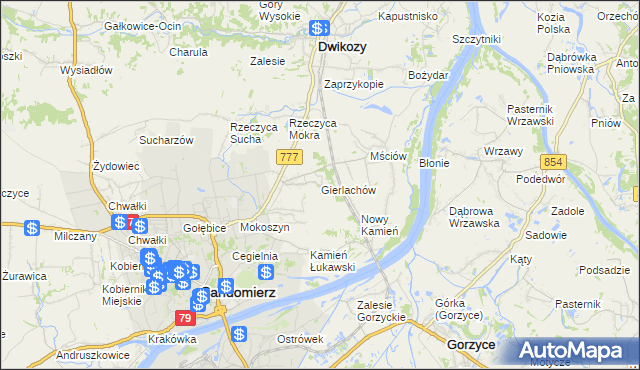 mapa Gierlachów, Gierlachów na mapie Targeo