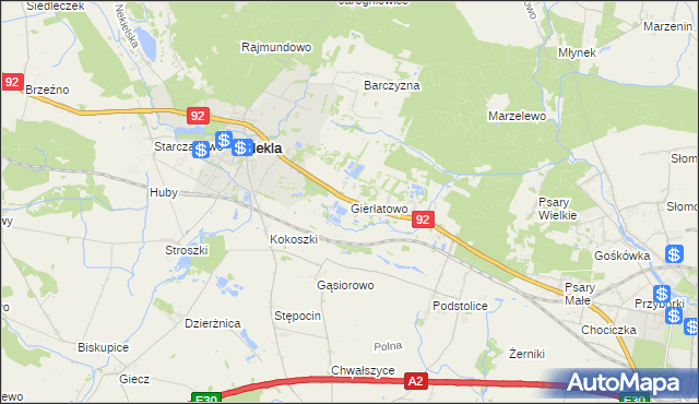 mapa Gierłatowo, Gierłatowo na mapie Targeo