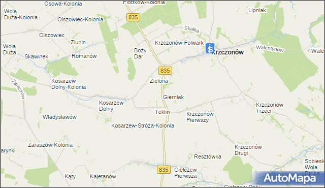 mapa Gierniak, Gierniak na mapie Targeo
