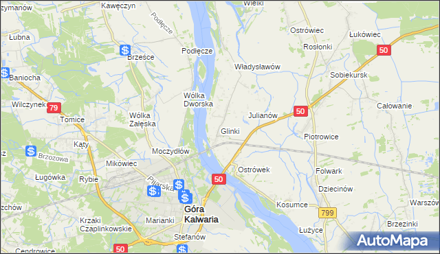 mapa Glinki gmina Karczew, Glinki gmina Karczew na mapie Targeo