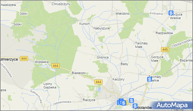 mapa Gliśnica gmina Odolanów, Gliśnica gmina Odolanów na mapie Targeo