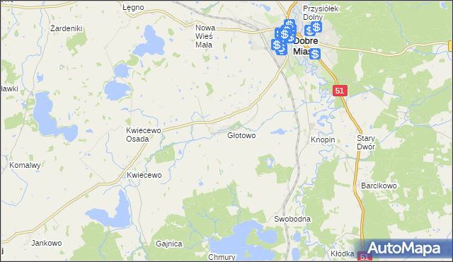 mapa Głotowo, Głotowo na mapie Targeo