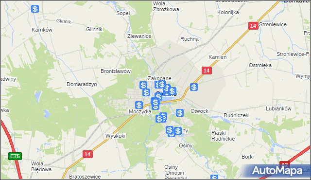 mapa Głowno, Głowno na mapie Targeo