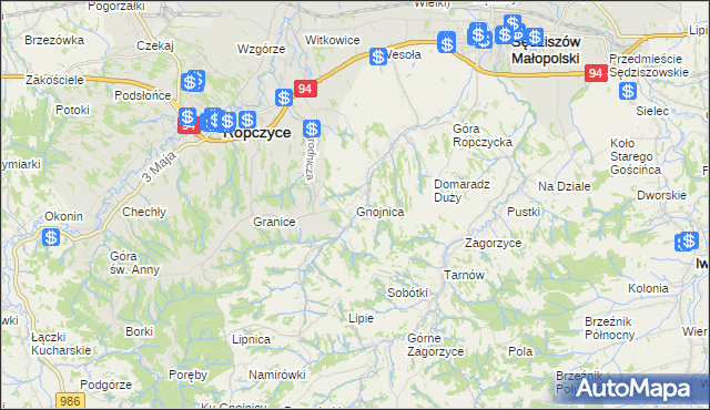 mapa Gnojnica, Gnojnica na mapie Targeo