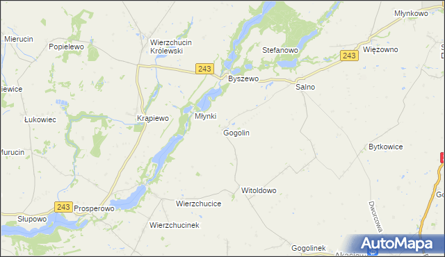 mapa Gogolin gmina Koronowo, Gogolin gmina Koronowo na mapie Targeo
