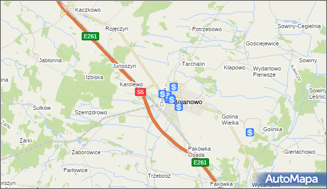 mapa Gołaszyn gmina Bojanowo, Gołaszyn gmina Bojanowo na mapie Targeo