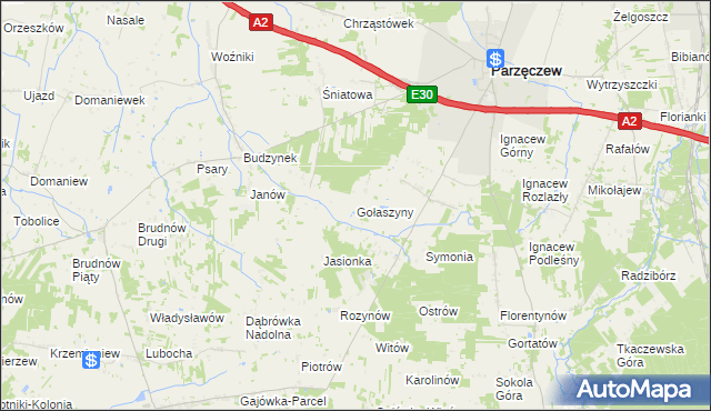 mapa Gołaszyny, Gołaszyny na mapie Targeo