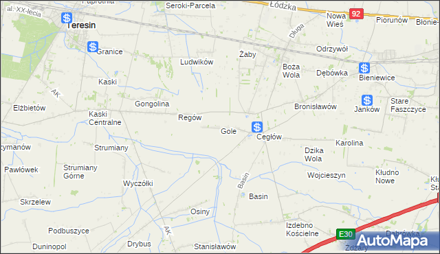 mapa Gole gmina Baranów, Gole gmina Baranów na mapie Targeo