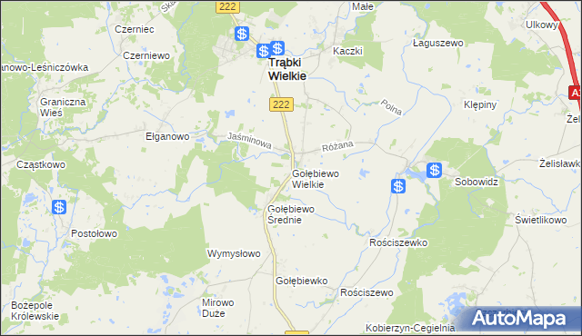 mapa Gołębiewo Wielkie, Gołębiewo Wielkie na mapie Targeo
