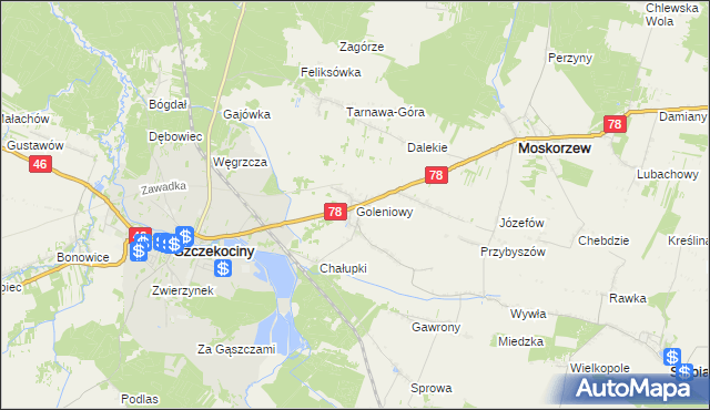mapa Goleniowy, Goleniowy na mapie Targeo