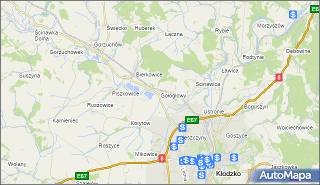 mapa Gołogłowy, Gołogłowy na mapie Targeo