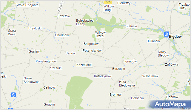 mapa Gołosze gmina Błędów, Gołosze gmina Błędów na mapie Targeo