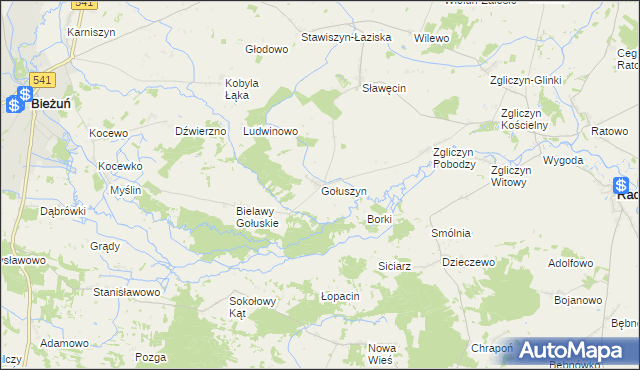 mapa Gołuszyn, Gołuszyn na mapie Targeo