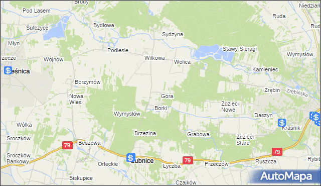 mapa Góra gmina Łubnice, Góra gmina Łubnice na mapie Targeo