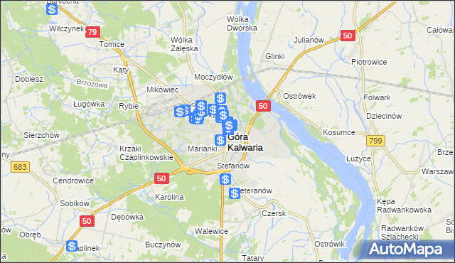 mapa Góra Kalwaria, Góra Kalwaria na mapie Targeo